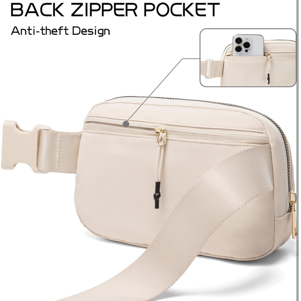 NWT Stoney Clover Inspired Ivory Belt Bag with Gold Letter J - Picture 4 of 6